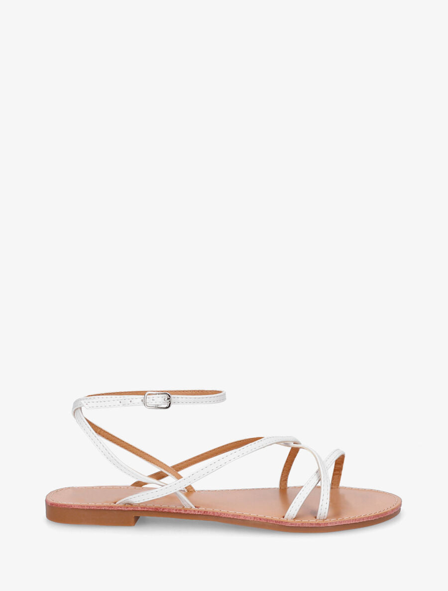 Nu-pieds à fines brides de cheville - Blanc - 1