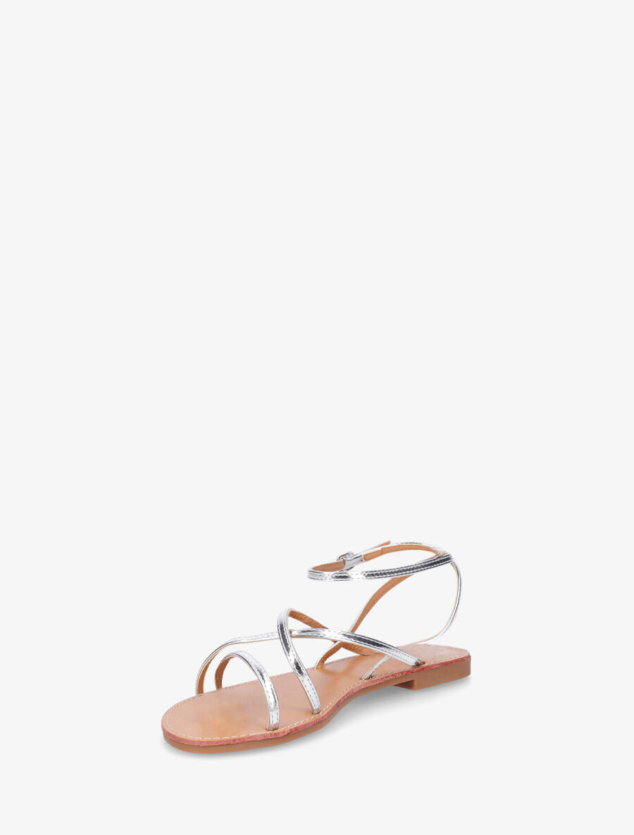 Nu-pieds à fines brides de cheville - Argent - 3