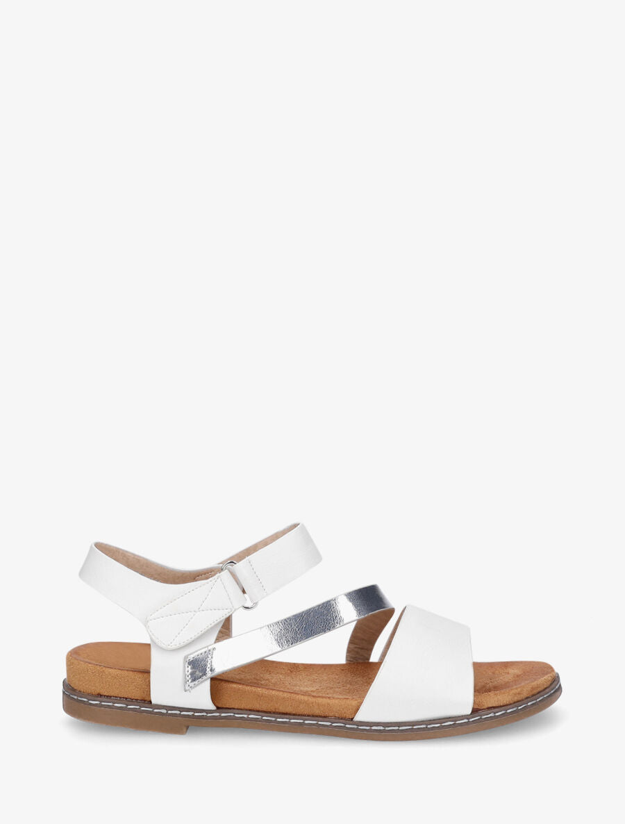 Nu-pieds irisés en simili - Blanc - 5