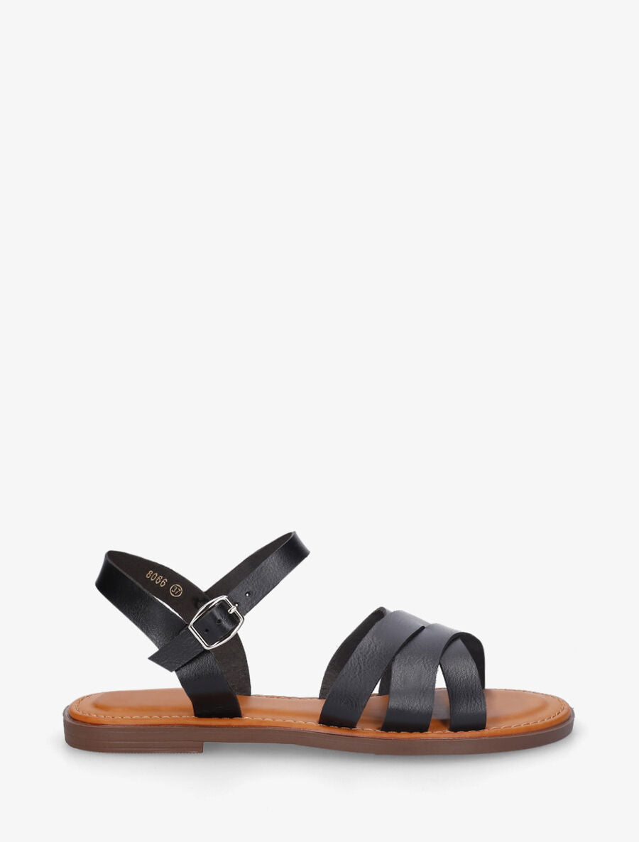 Nu-pieds multibrides croisées - Noir - 5