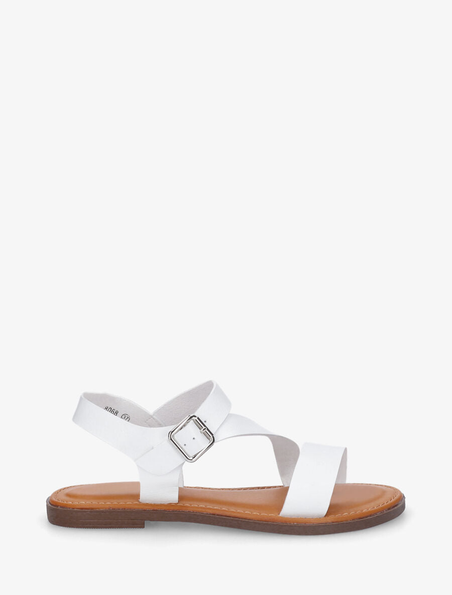 Nu-pieds classiques en simili - Blanc - 1