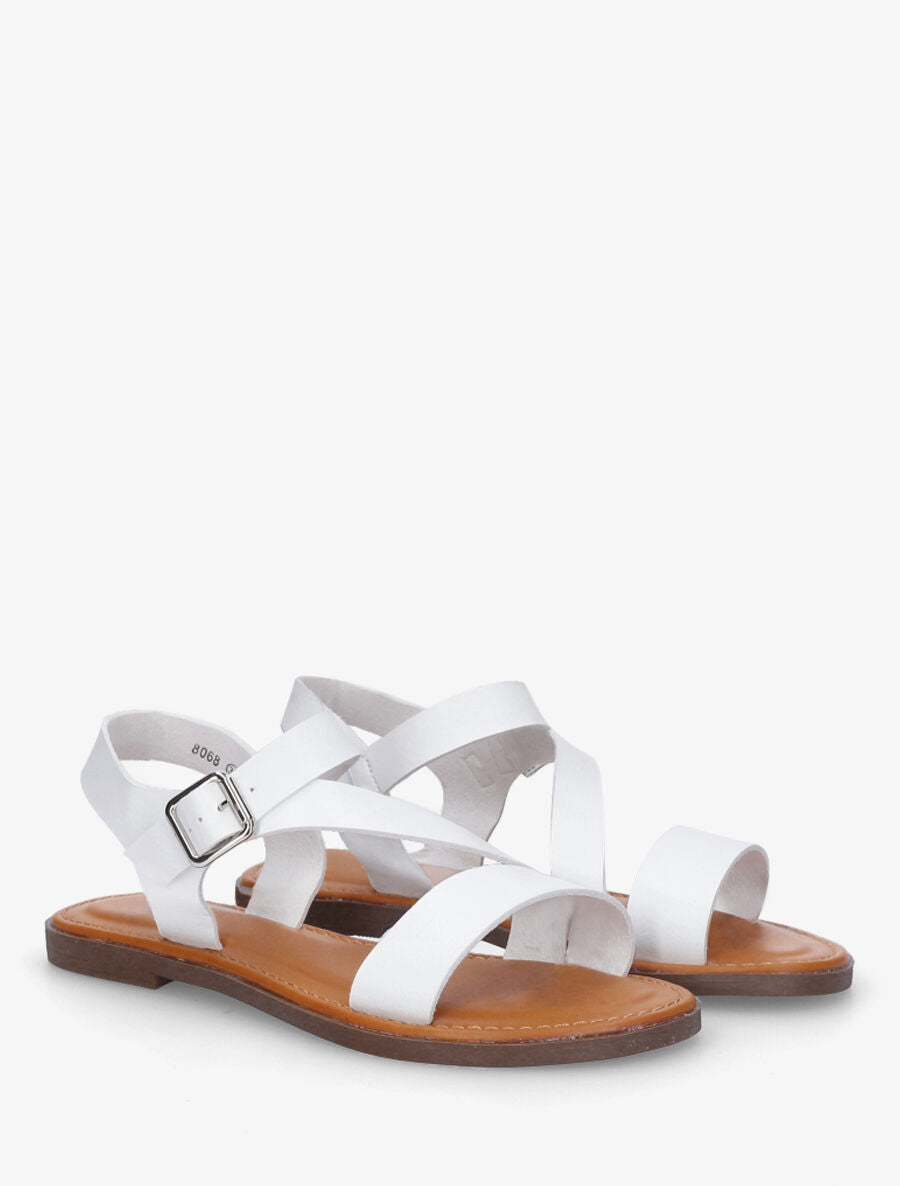 Nu-pieds classiques en simili - Blanc - 4