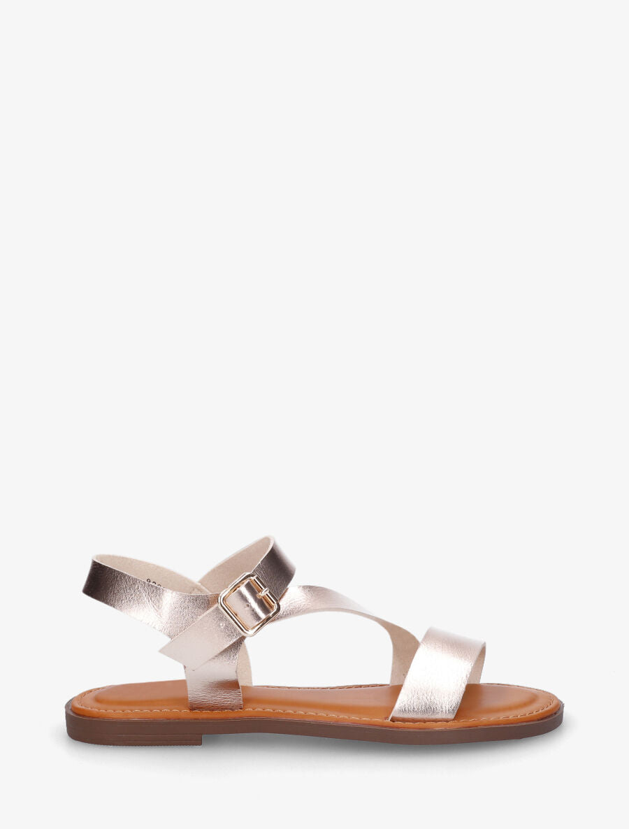 Nu-pieds classiques en simili - Doré rose - 5