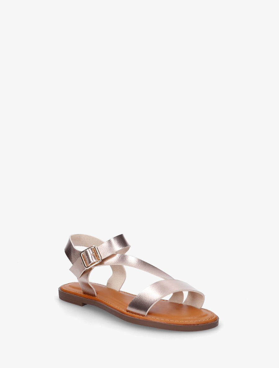 Nu-pieds classiques en simili - Doré rose - 2