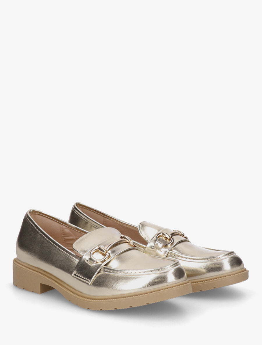 Mocassins classiques en simili - Or - 4