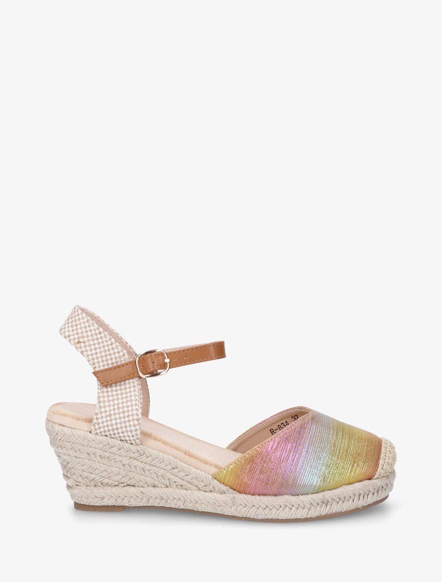 Espadrilles irisées en tissu - Or - 1