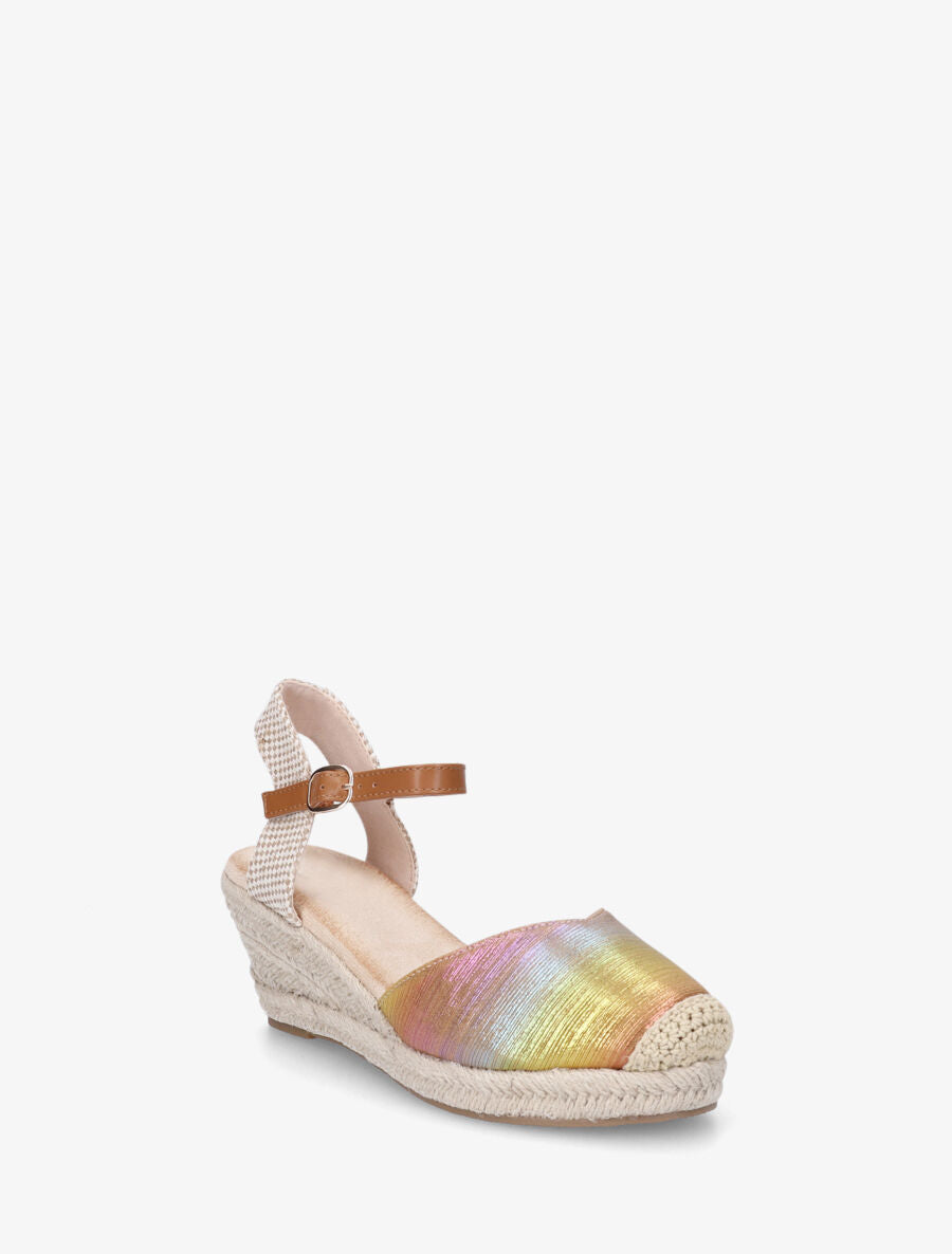 Espadrilles irisées en tissu - Or - 2