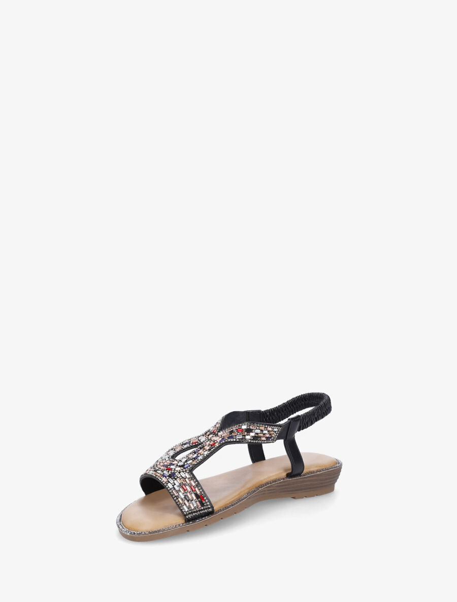Nu-pieds en simili à strass - Noir - 3