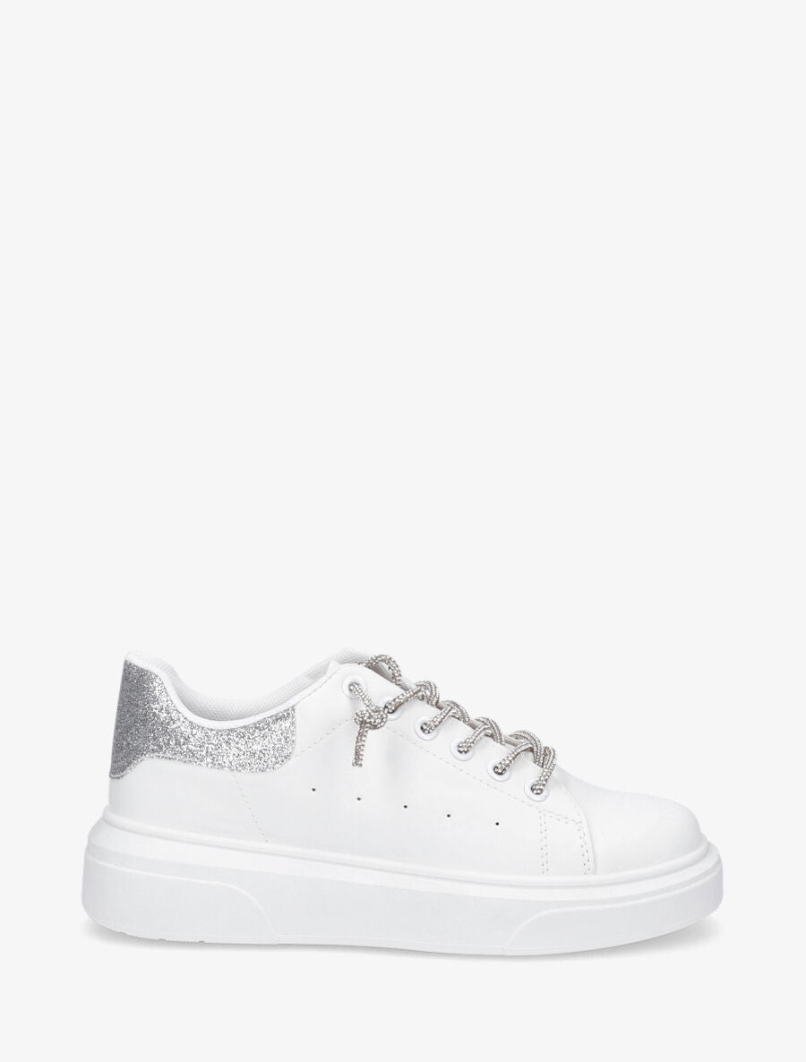 Baskets à lacets strass - Argent - 5