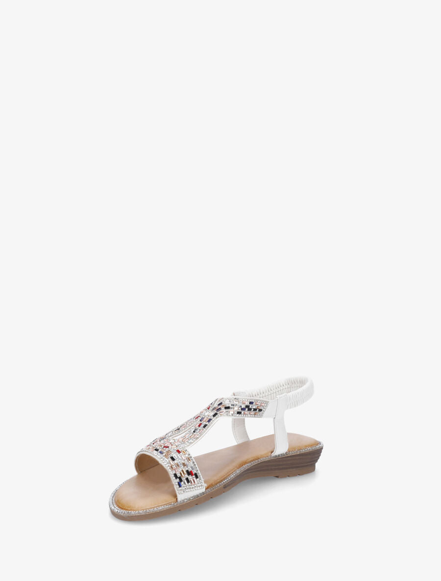 Nu-pieds élastiqués à strass - Argent - 3