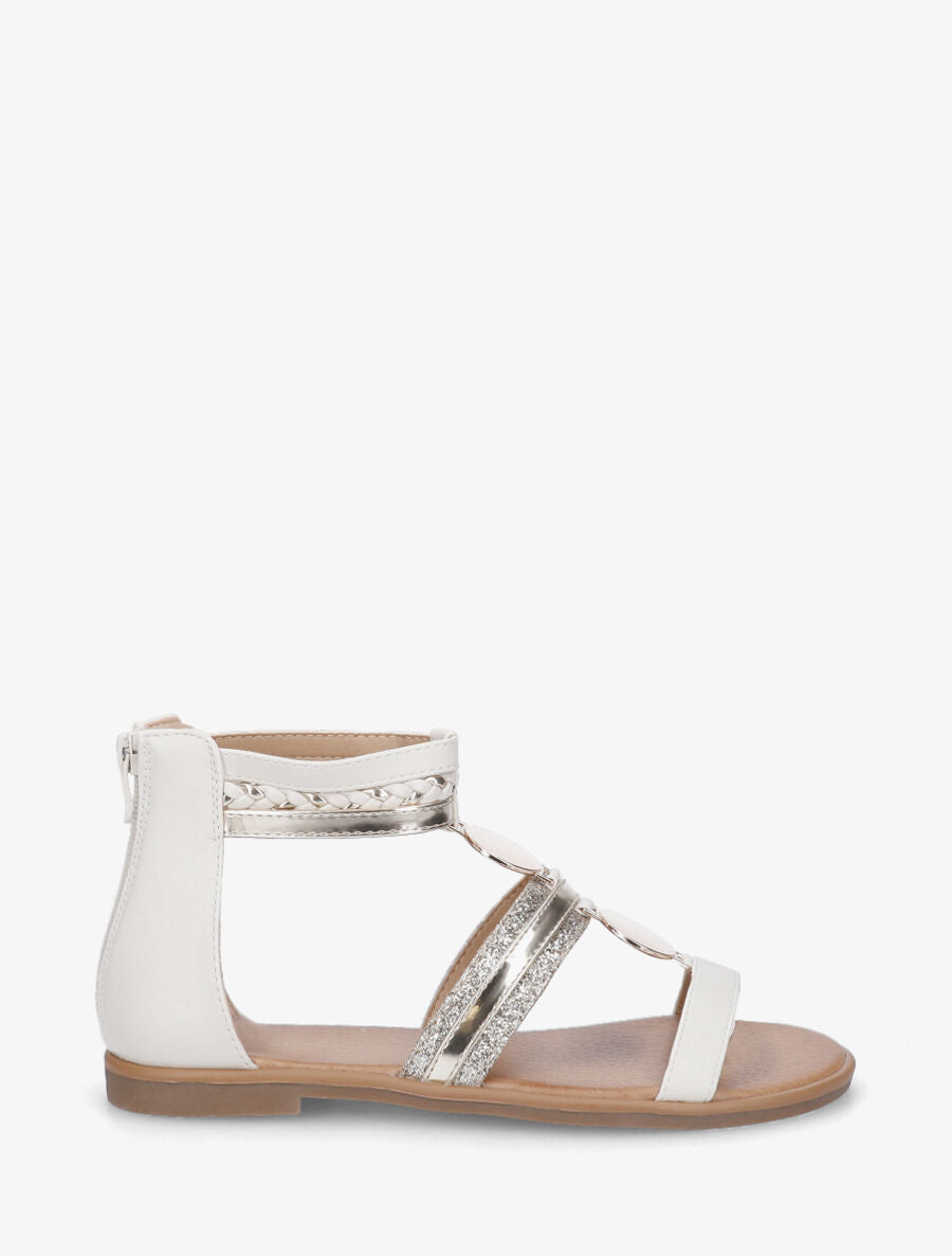 Nu-pieds bijou à paillettes - Beige - 5