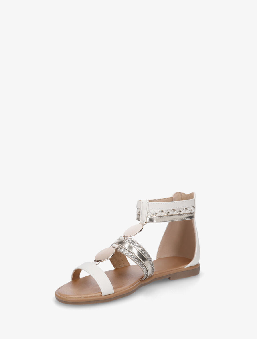 Nu-pieds bijou à paillettes - Beige - 3