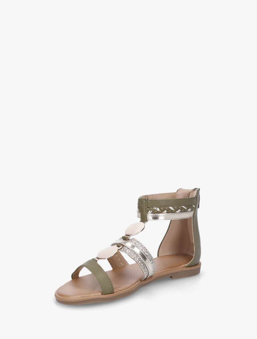 Nu-pieds bijou à paillettes - Kaki - 3