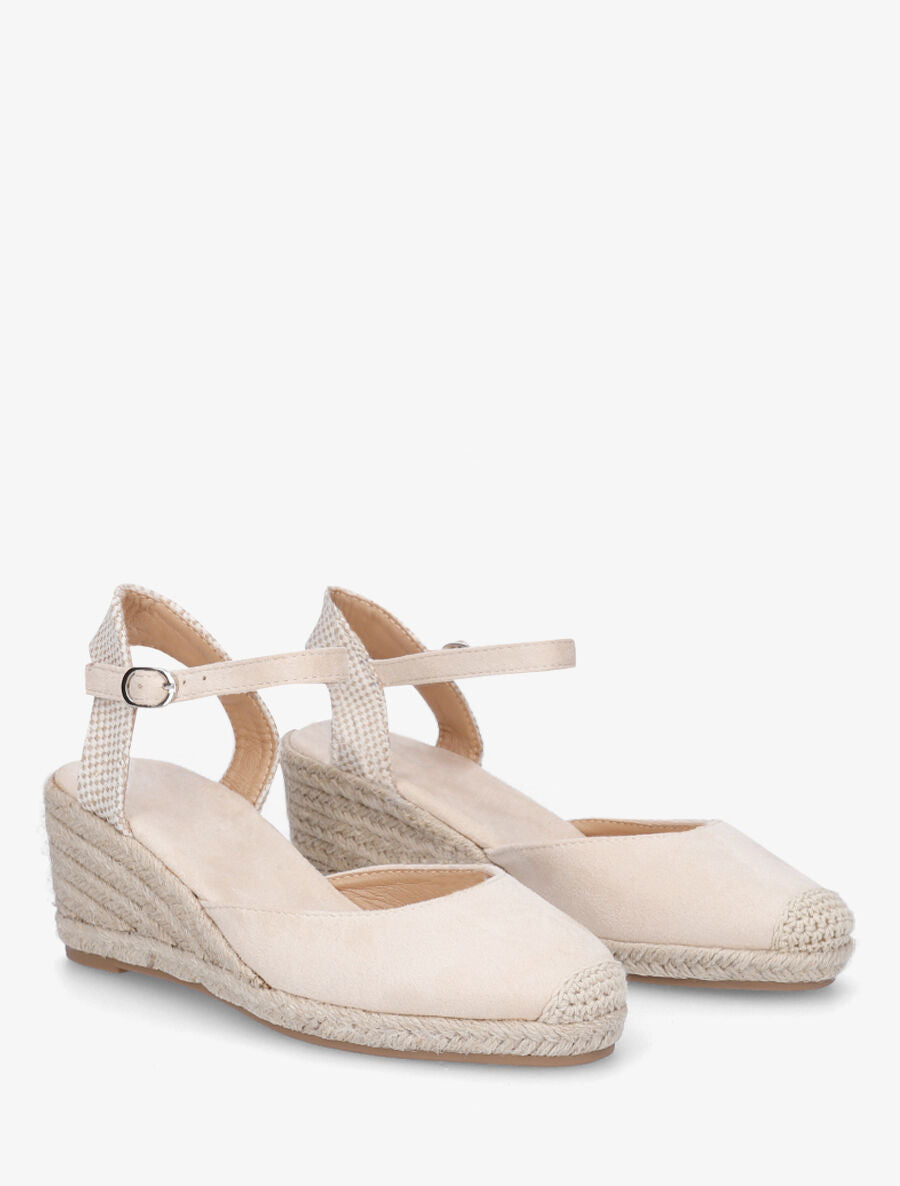 Espadrilles mi-hautes en suédine - Beige - 4