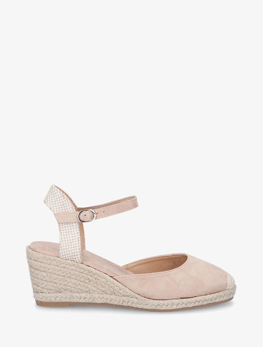 Espadrilles mi-hautes en suédine - Nude - 1