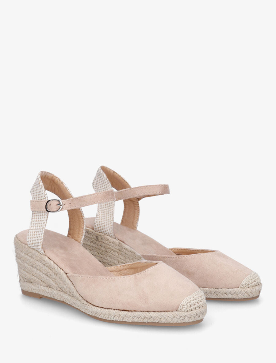 Espadrilles mi-hautes en suédine - Nude - 4