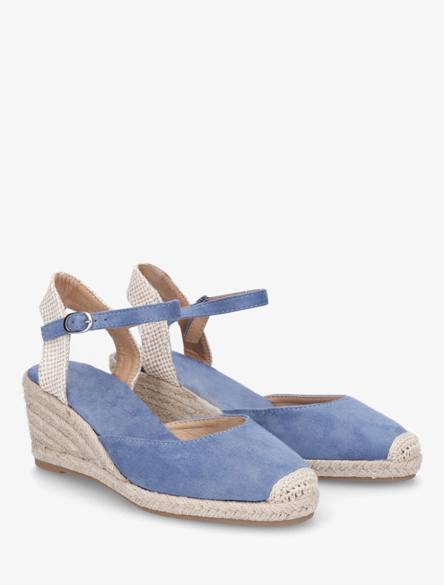 Espadrilles mi-hautes en suédine - Bleu - 4
