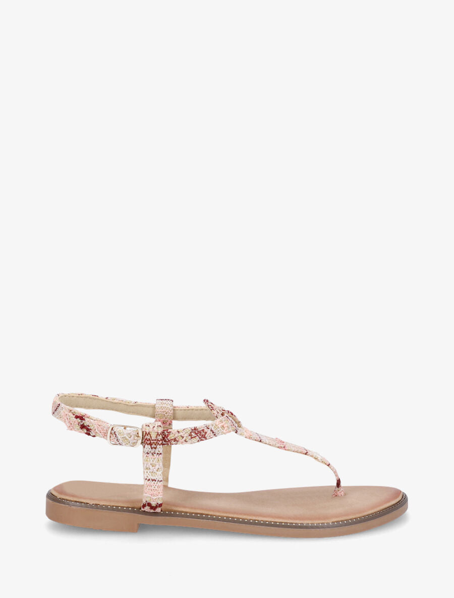 Nu-pieds effet tweed - Beige/rose - 7