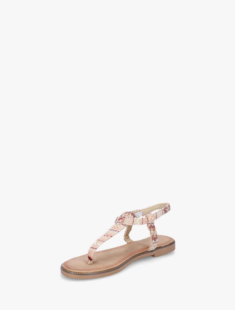 Nu-pieds effet tweed - Beige/rose - 4