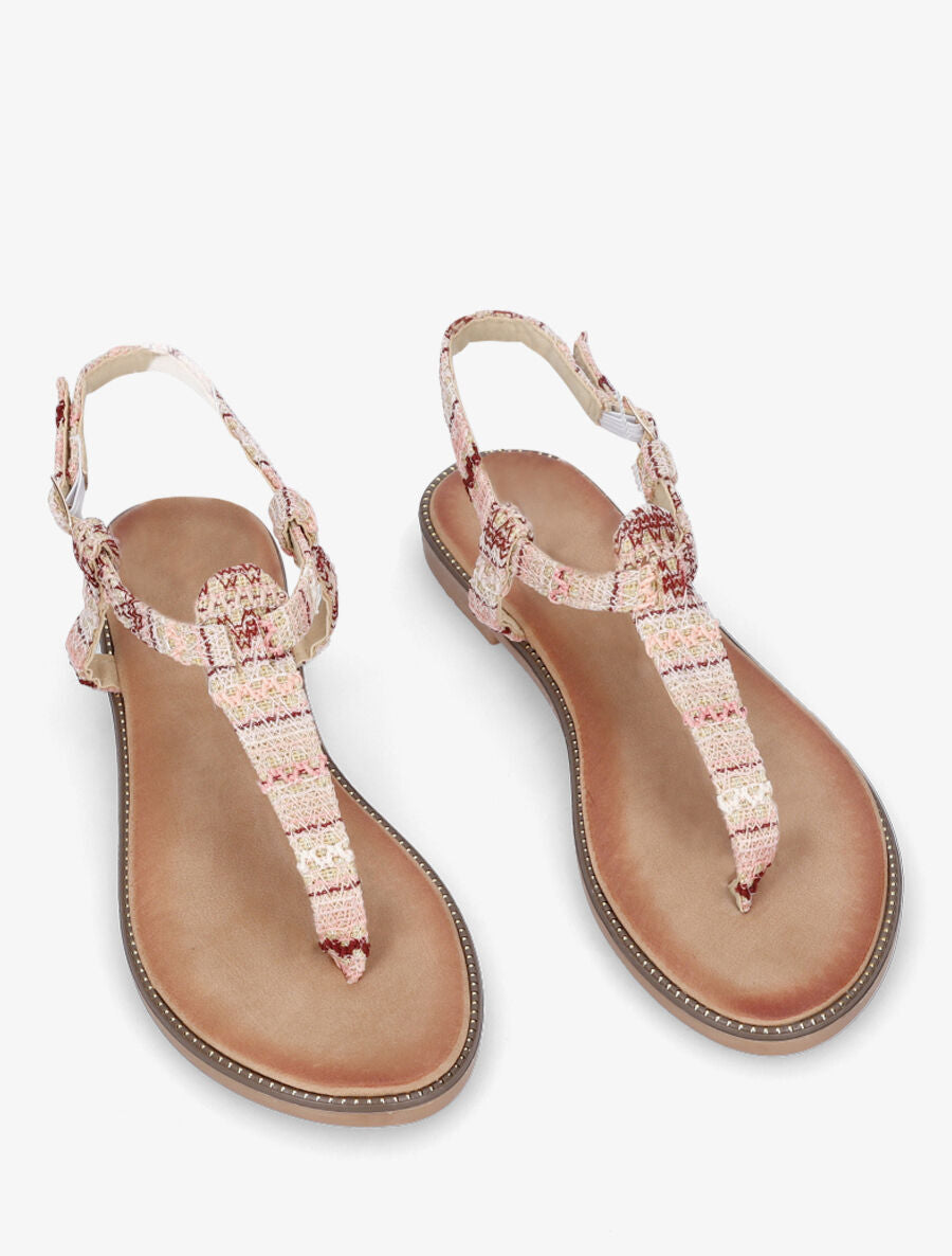 Nu-pieds effet tweed - Beige/rose - 5