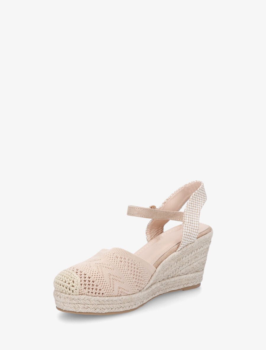 Espadrilles hautes en maille - Beige - 3