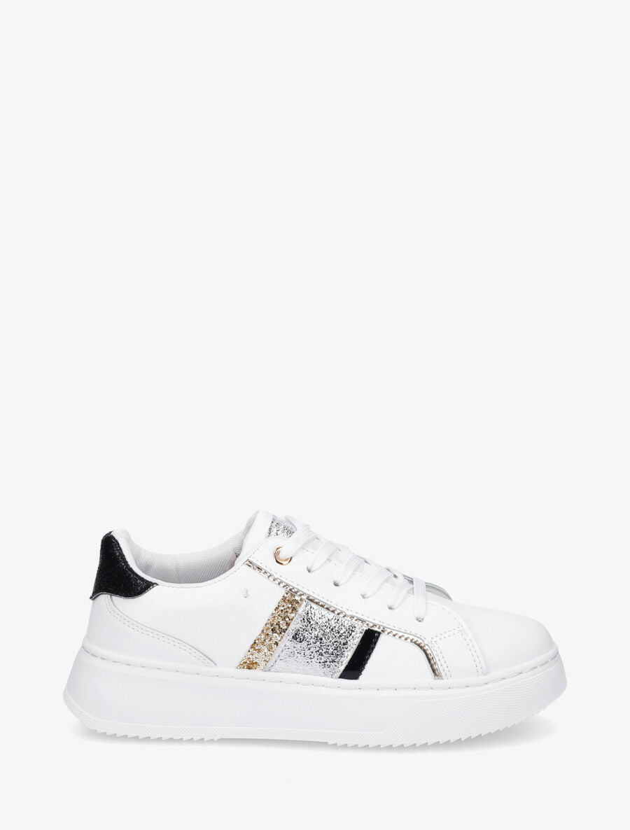 Sneakers à bandes contrastantes - Noir - 1