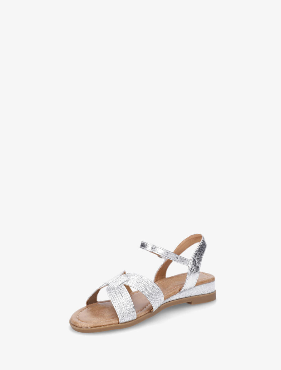 Nu-pieds striés en simili - Argent - 3