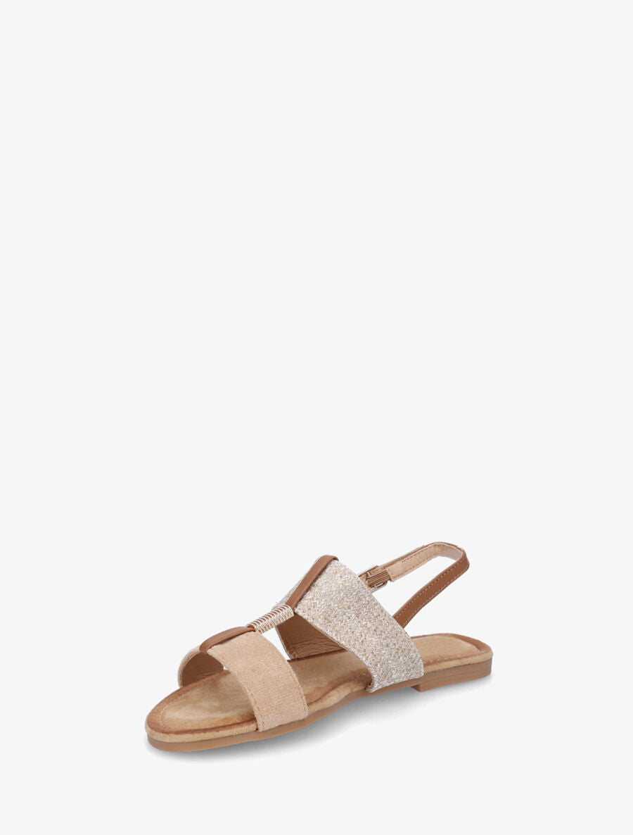 Nu-pieds raphia et suédine - Taupe - 3