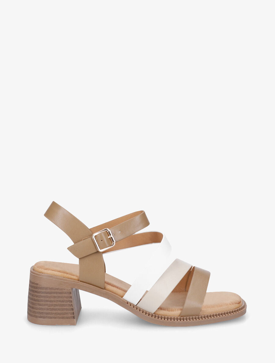 Sandales multibrides en simili - Taupe - 1