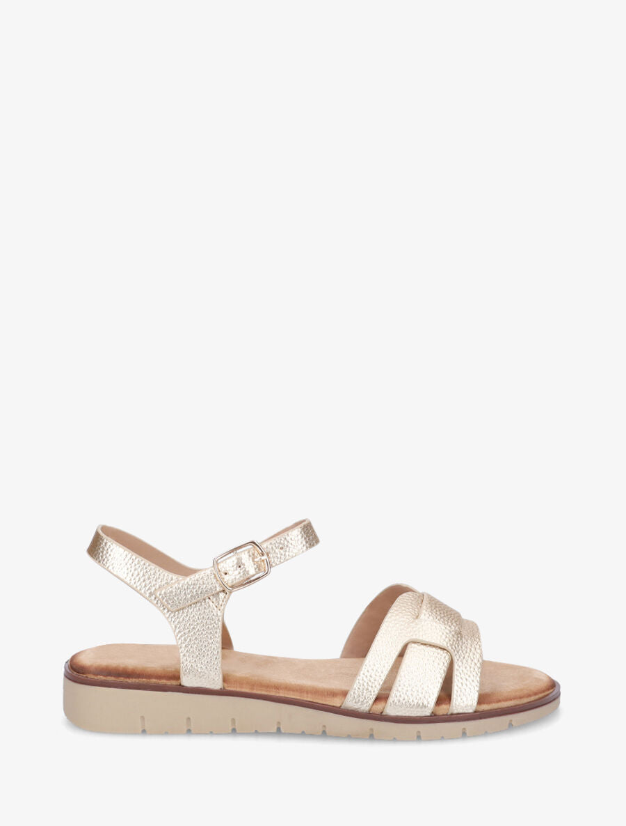 Nu-pieds en simili effet grainé - Or - 5