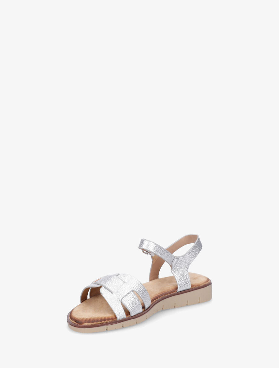 Nu-pieds en simili effet grainé - Argent - 3