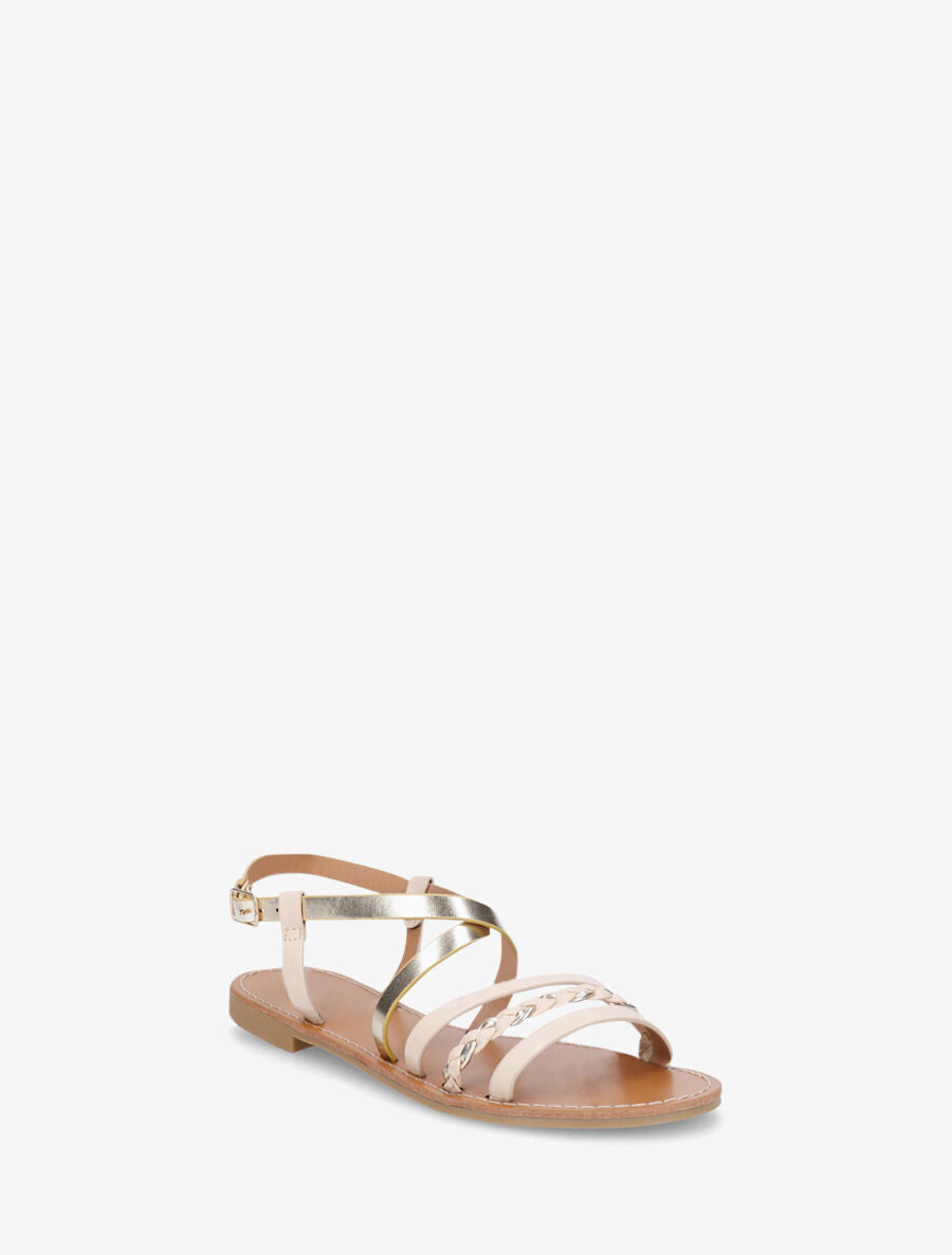 Nu-pieds multi bride et tresse - Beige - 2