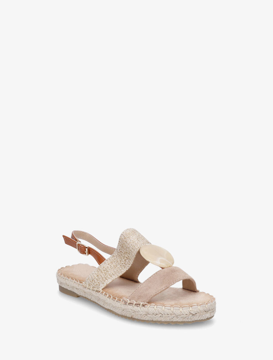 Nu-pieds bi-matière à bijou marbré - Taupe - 2