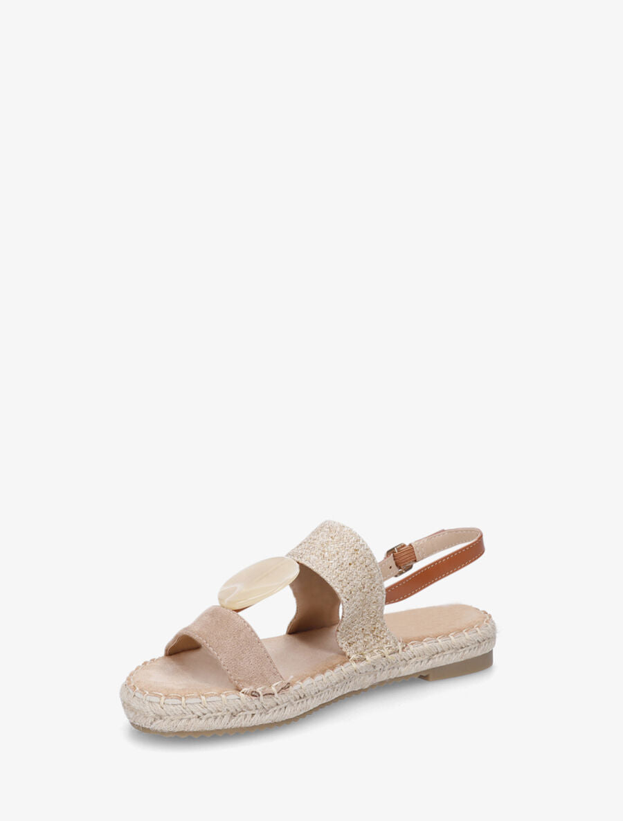 Nu-pieds bi-matière à bijou marbré - Taupe - 3