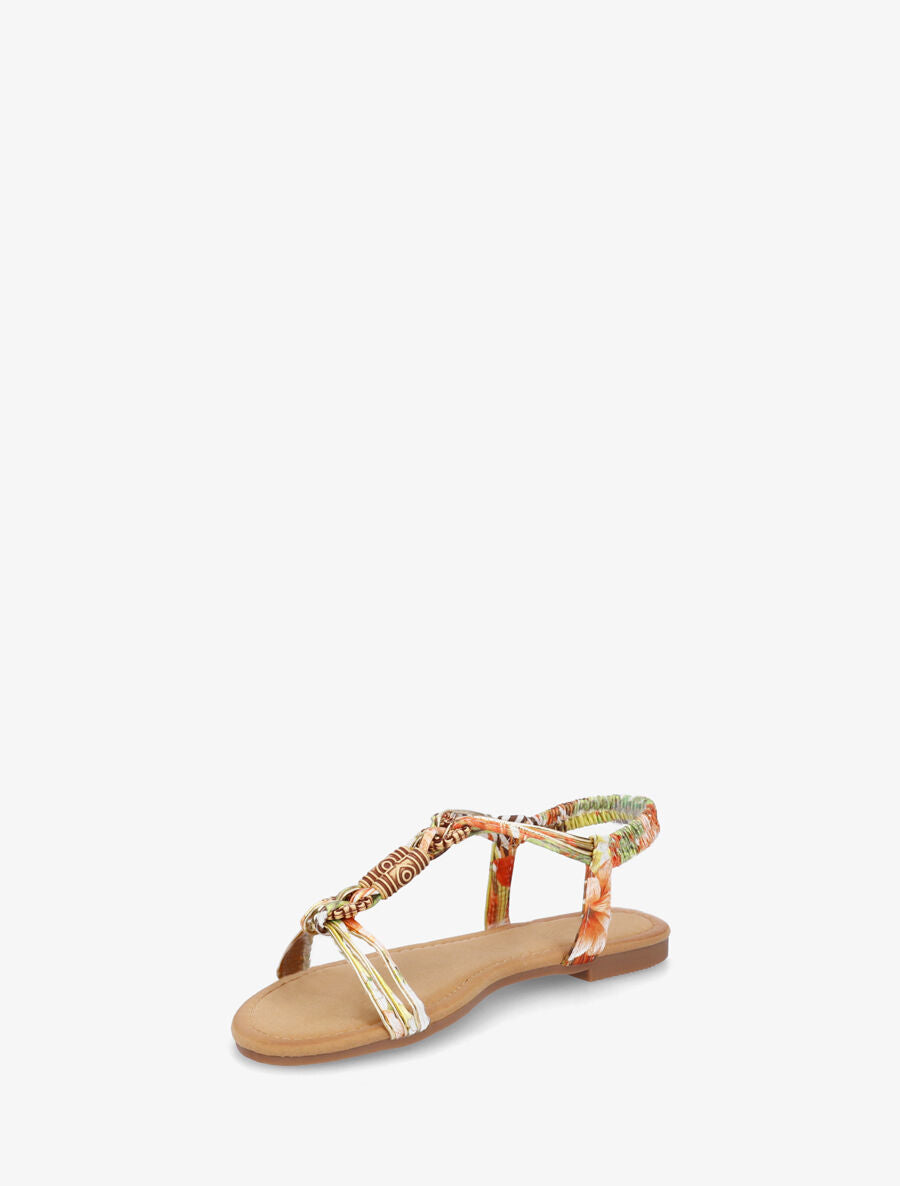 Nu-pieds à cheville élastiquée et perles en bois - Vert - 3