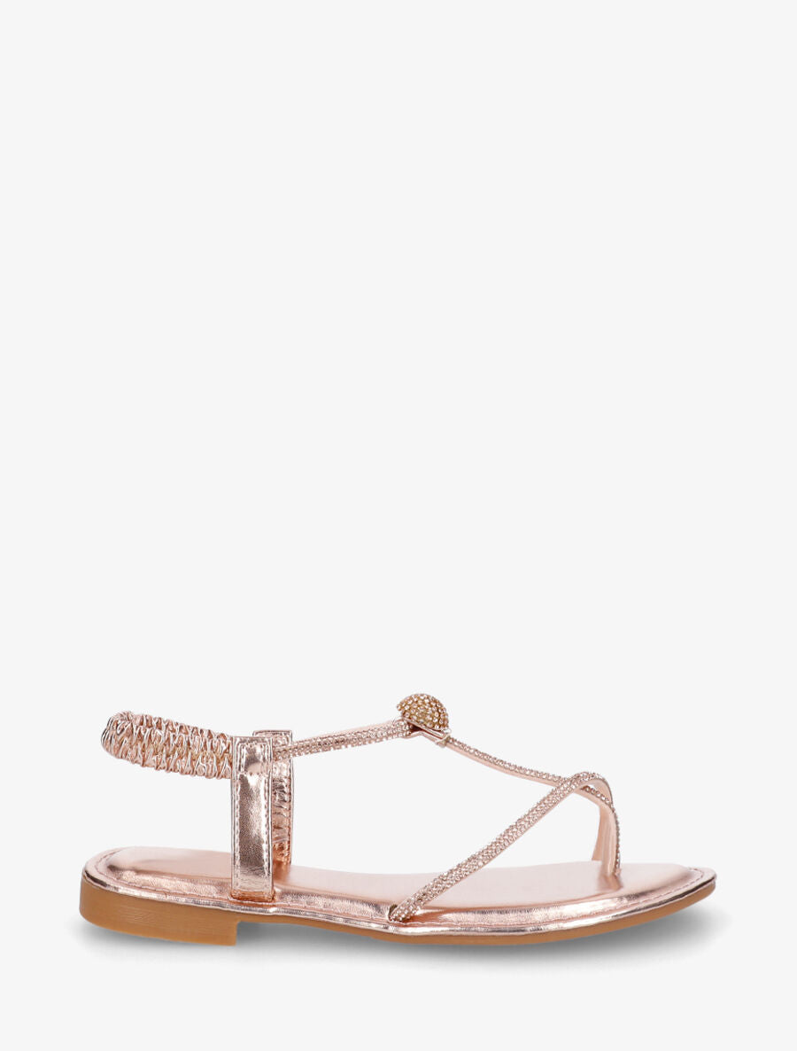 Nu-pieds en simili nacré à strass - Champagne - 5