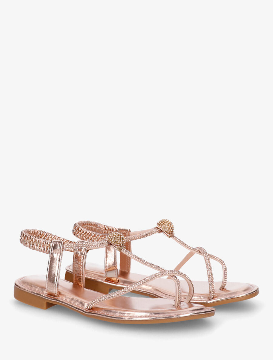 Nu-pieds en simili nacré à strass - Champagne - 4