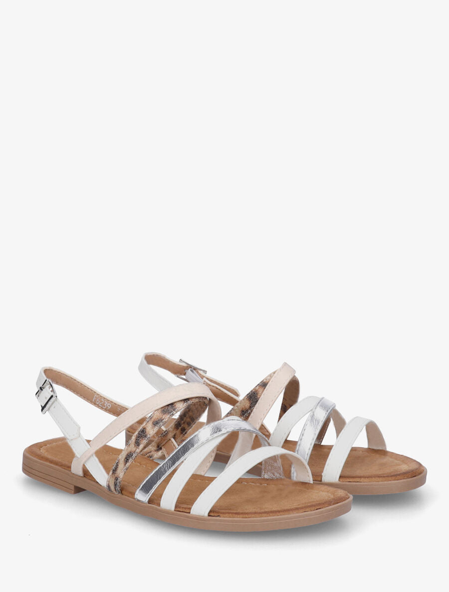 Nu-pieds à multi brides dépareillées - Blanc - 4
