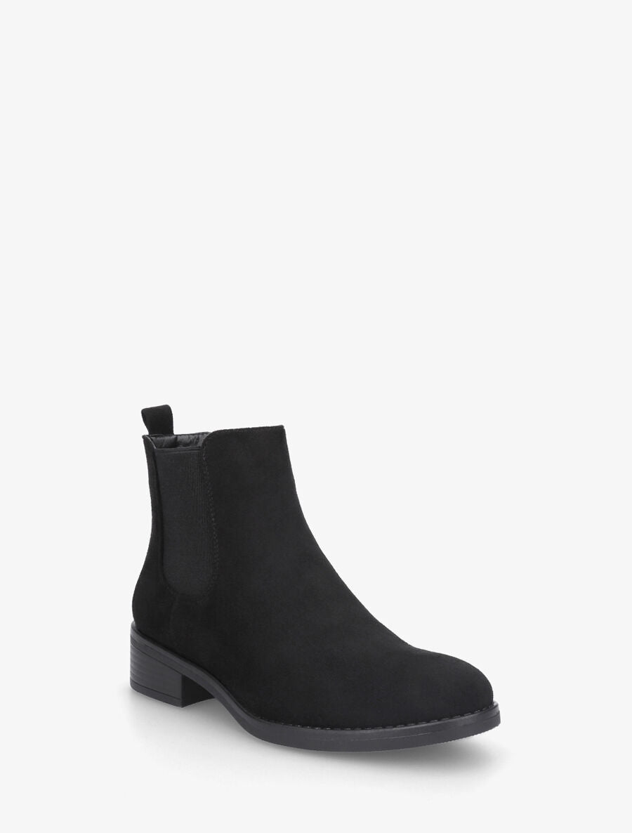 Bottines élastiquées en suédine - Noir - 2