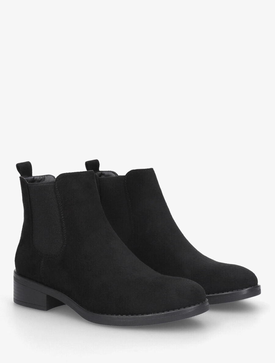 Bottines élastiquées en suédine - Noir - 4