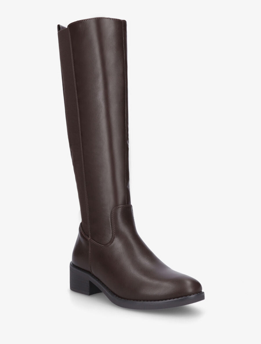 Bottes en simili élastiquées - Chocolat - 2