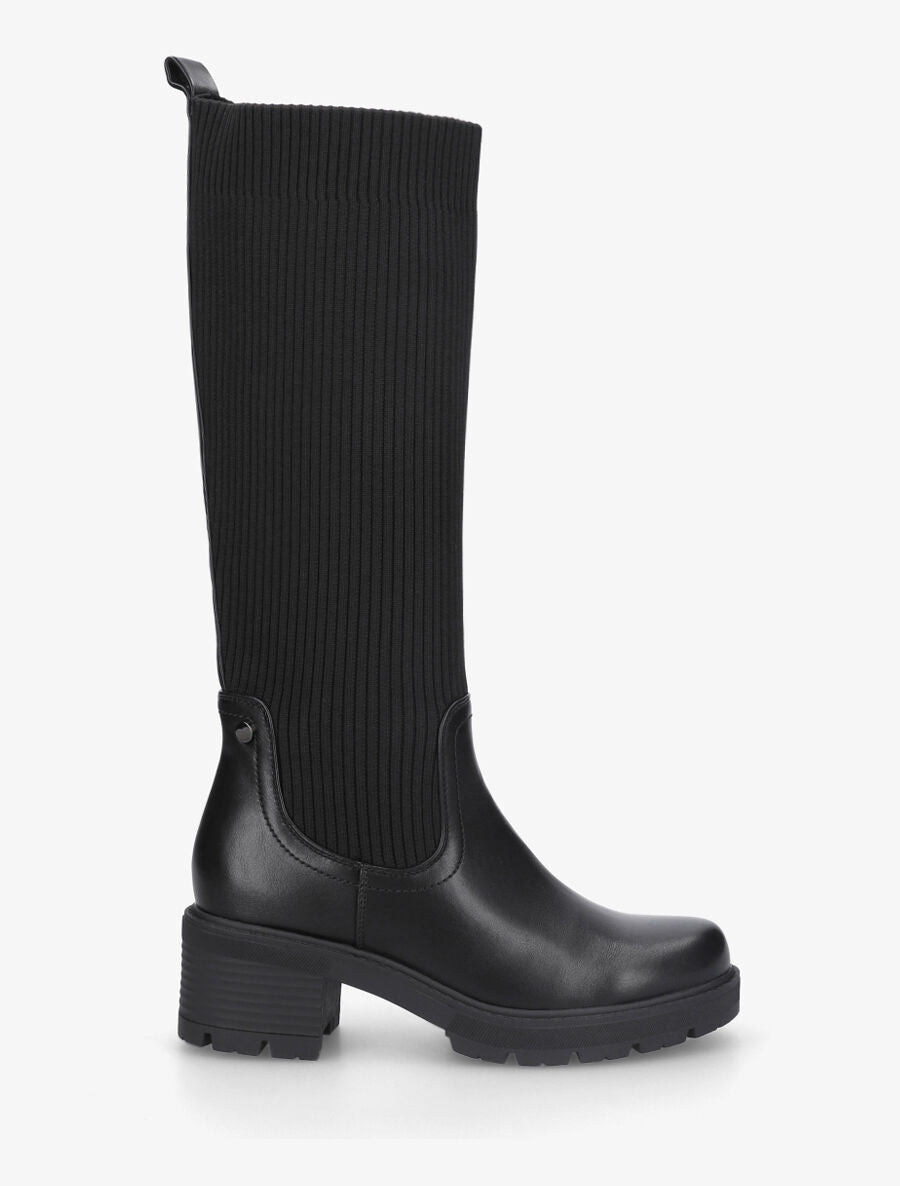 Bottes style chaussettes - Noir - 1