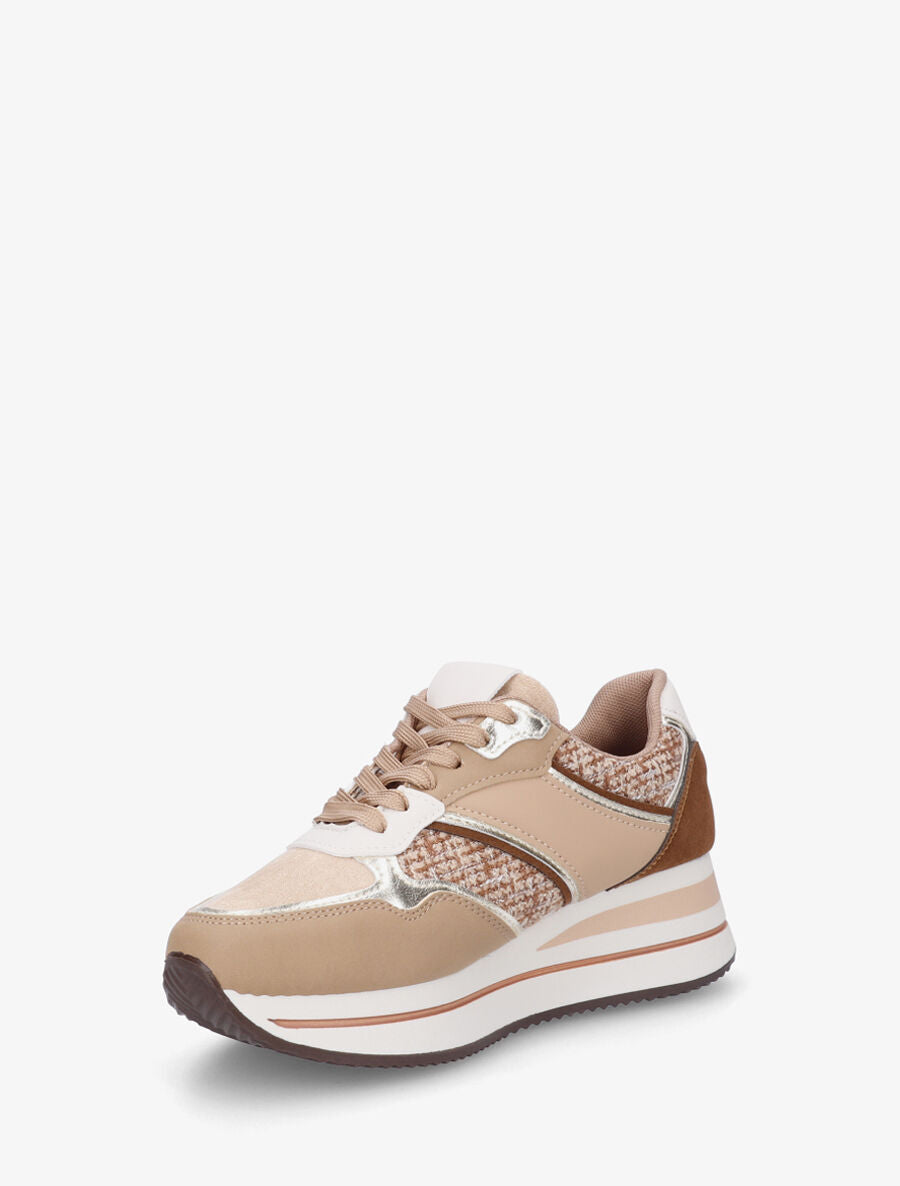 Baskets compensées fantaisies - Camel - 3