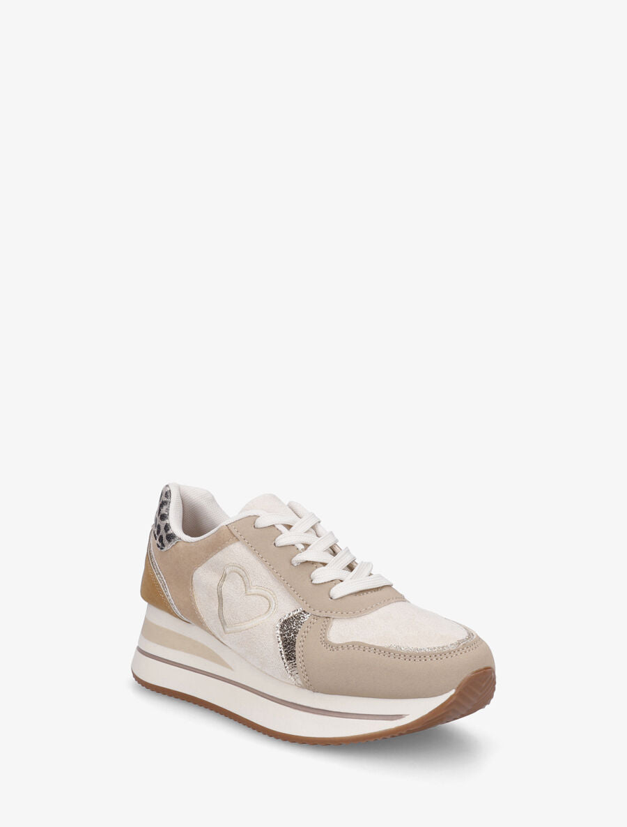 Baskets fantaisies à plateforme - Beige - 2