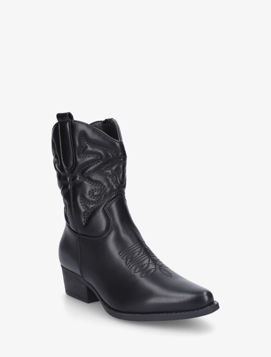Bottines style santiags - Noir - 2
