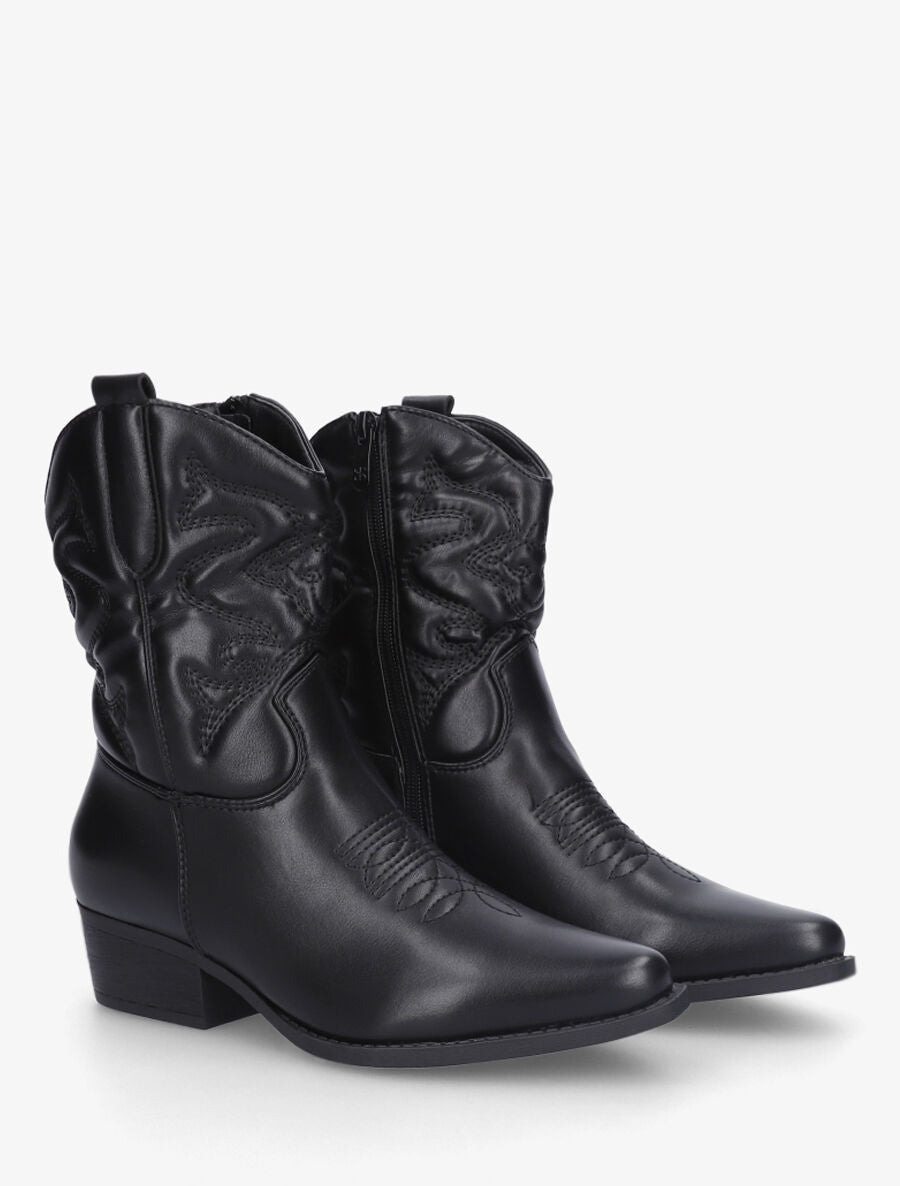 Bottines style santiags - Noir - 4