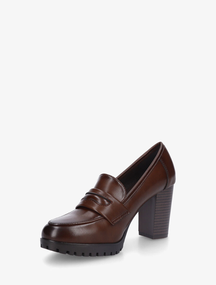 Mocassins à talon bloc - Marron - 3