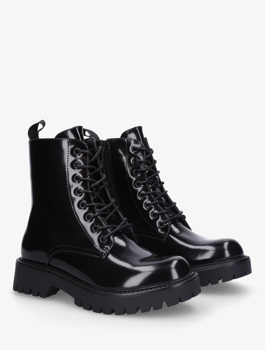 Bottines montantes vernies - Noir - 4