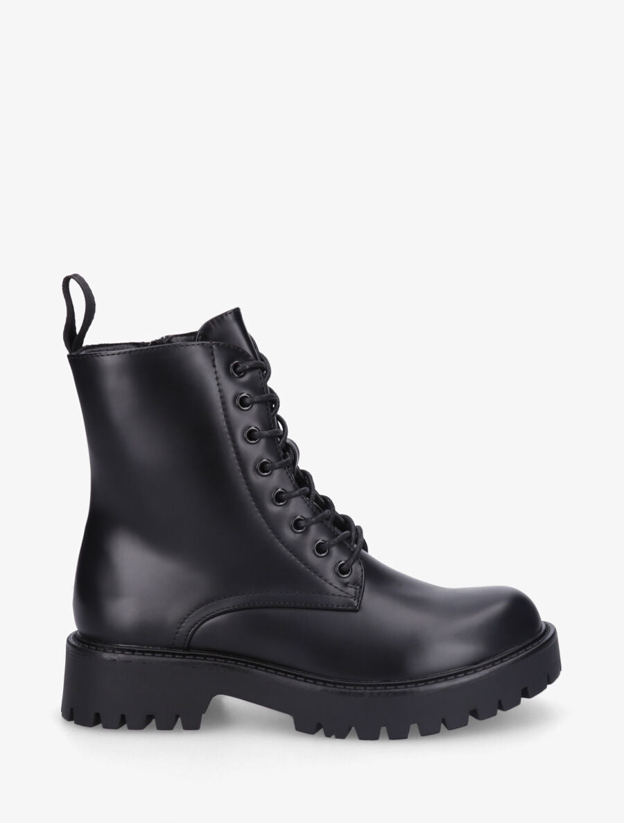 Bottines montantes en simili - Noir - 5