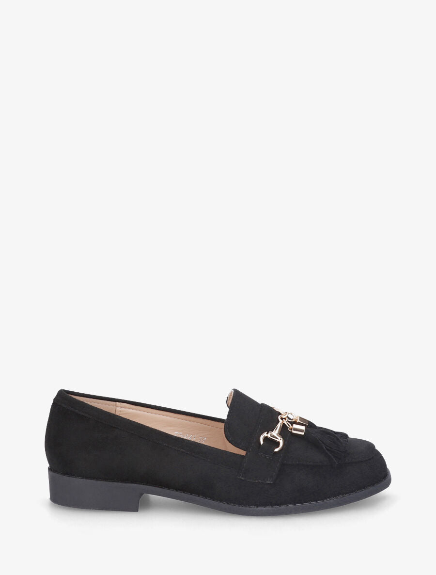 Mocassins unis en suédine - Noir - 5